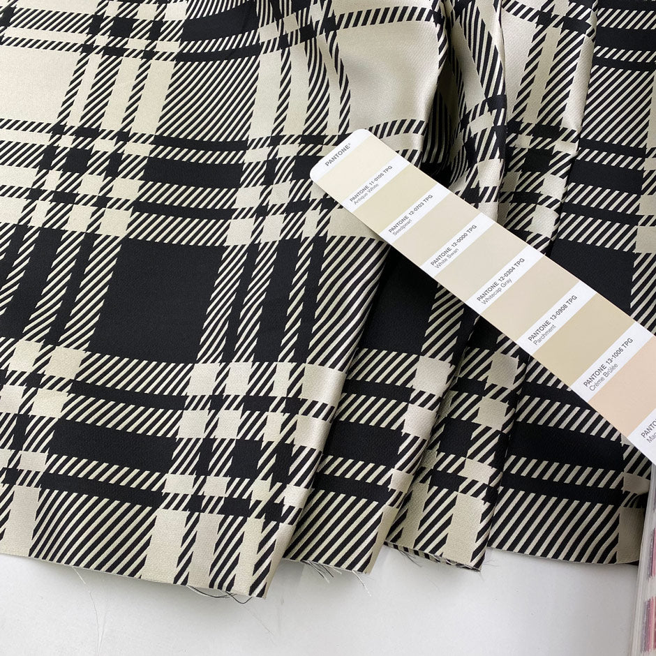 structured polyester and silk jacquard madras
