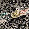 Soft, stretchy, opaque printed cotton gabardine with floral design. High quality deadstock fabric collected in Stock from a Maison de Couture in Italy. Soft, stretchy, opaque printed cotton gabardine with floral design. High quality deadstock fabric collected in Stock from a Maison de Couture in Italy.