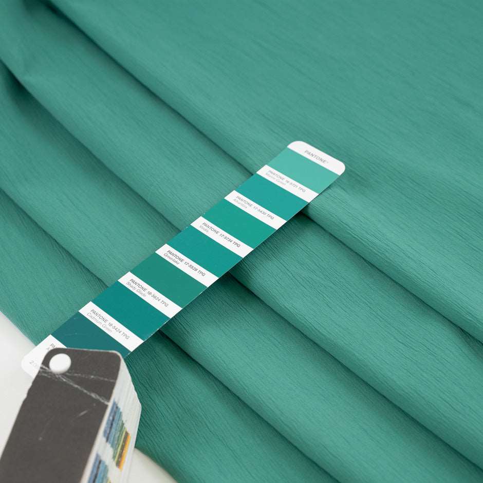 green cotton silk crepon