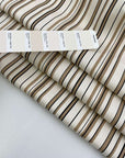Creamy beige and black striped cotton gabardine