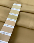 Beige polyester crêpe de chine with a lightweight fluid drape and matte finish ideal for elegant blouses dresses and linings. High-quality deadstock collected in Stock from a Maison de Couture in Italy.