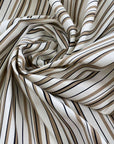 Creamy beige and black striped cotton gabardine