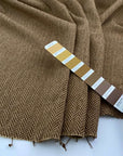 Beige and brown herringbone wool