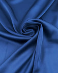 Blue double-face viscose-acetate crepe satin cady, soft, fluid and non-stretch. High-quality deadstock collected in Stock from a Maison de Couture in Italy.