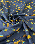 Blue Bottom Jaquard Silk Panel With Monuments
