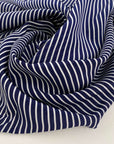 Soft and lightweight striped silk crepe de chine fabric. High quality deadstock fabric.