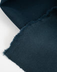 Heavy wool and viscose dark blue fabric. High-quality deadstock fabric collected in Stock from a Maison de Couture in Italy.
