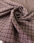 Bordeaux And White Checkered Wool Blend