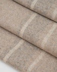 Wool beige striped jacket weight. The fabric is heavy and structured. High-quality deadstock fabric collected in Stock from a Maison de Couture in Italy.