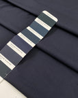 Stretch cotton linen in dark blue, very soft, light, slightly crunchy, and not transparent. Ideal for trousers, jackets, skirts, and dresses. High-quality deadstock collected in Stock from a Maison de Couture in Italy.