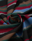 Multicolor striped cotton jersey, soft and stretchy. Deadstock fabric picked up from a Maison de Couture in Italy.