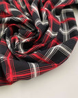 Yarn-dyed cotton and viscose jacquard with geometric design. High quality deadstock fabric.