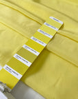 Light and soft yellow silk crêpe de chine with a fluid drape and slight transparency. Perfect for dresses, blouses, skirts, and shirting.
High-quality deadstock collected in Stock from a Maison de Couture in Italy.