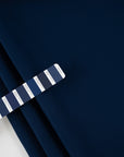 Soft and heavy blue cotton and silk fabric. High-quality deadstock fabric collected in Stock from a Maison de Couture in Italy.