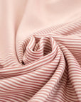Red and white striped silk