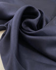 Pure silk twill very soft and light, flowy. Dark blue color. High-quality deadstock fabric by the meter collected in Stock from a Maison de Couture in Italy.