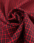 Red And Black Yarn-Dyed Checked Wool