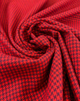 Red Houndstooth Wool