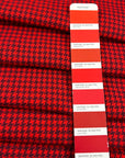 Red Houndstooth Wool
