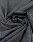 Dark Blue Checked Wool