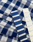 White And Blue Checked Cotton With Lurex