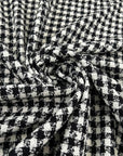 Black And White Checked Wool Tweed