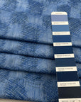 Light Blue Cotton Popeline With An Abstract Checked Print