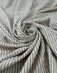 Striped White And Beige Viscose And Linen Blend