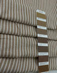 Striped White And Beige Viscose And Linen Blend