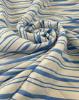 White And Light Blue Striped Linen-Blend