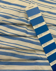 White And Light Blue Striped Linen-Blend