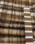 Brown Wool Coat With Checked Print