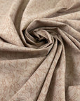 Brown Base Cotton Blend With Printed Leaves