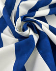 Printed Cotton Canvas With Blue And White Stripes