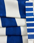 Printed Cotton Canvas With Blue And White Stripes