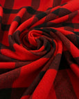 Checked Red Wool Coat
