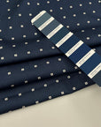 Blue Geometric Printed Cotton Sateen
