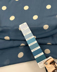 Blue Viscose Georgette With Polka Dots