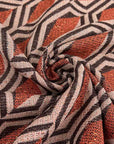 Orange Geometric Pattern Jacquard