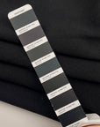 Black Virgin Wool Herringbone Fabric