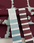 Bordeaux And Light Blue Polyester Duchesse