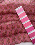 Pink Pasley Pattern Pure Silk Crepone