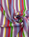 Multicolored Printed Silk Crepe De Chine With Irregular Stripes