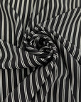 Black And White Striped Silk Crepe De Chine