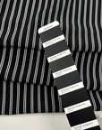 Black And White Striped Silk Crepe De Chine