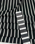 Black And White Striped Polyester Crepe