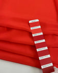 Bright Red Pure Silk Crepe De Chine