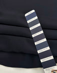 Navy Blue Pure Silk Crepe De Chine