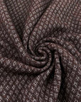 Brown Wool Flannel Jacquard
