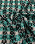 Light Blue Black And Silver Tweed